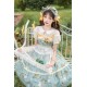 Mademoiselle Pearl Four Leaf Clover and Lime Blouse Apron Overdress JSK and Ops(Reservation/2 Colours/Full Payment Without Shipping)